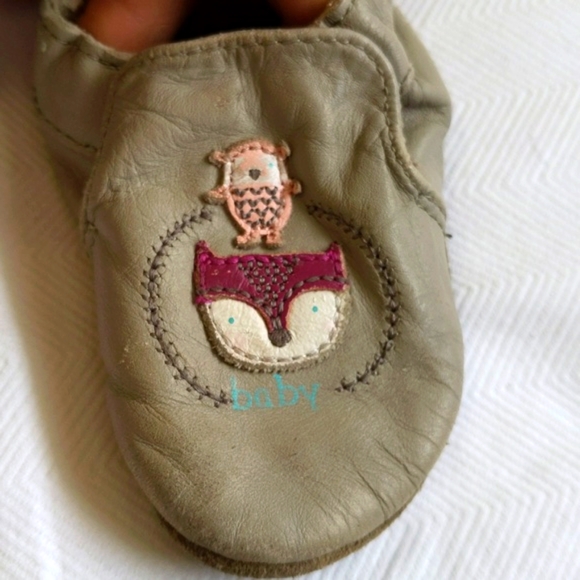 robeez genuine leather soft sole baby girl slippers crib shoes 0-6 months - Picture 6 of 8